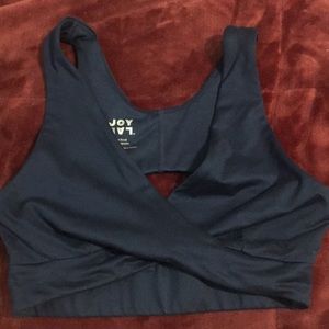 Navy blue cross sports bra